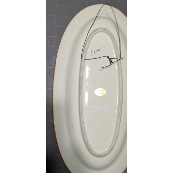 Hand-Painted Italian Ceramic Wall Plate Vineyard Scene Sunflowers - Picture 11 of 16